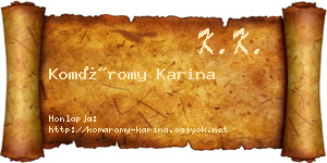 Komáromy Karina névjegykártya